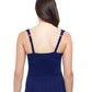 Back View Of Profile By Gottex Afternoon Tea Textured Underwire D-Cup Tankini Top | PROFILE AFTERNOON TEA NAVY