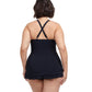 Back View Of Profile By Gottex Wild Parade Plus Size Underwire Halter Swimdress | PROFILE WILD PARADE