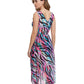 Back View Of Profile By Gottex Wild Parade V-Neck Surplice Cover Up Dress | PROFILE WILD PARADE