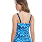 Back View Of Profile By Gottex Ocean Blues D-Cup Shirred Underwire Tankini Top | PROFILE OCEAN BLUES BLUE