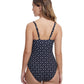 Back View Of Profile By Gottex Supreme Deep V Thin Strap One Piece Swimsuit | PROFILE SUPREME BLACK AND WHITE