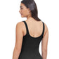 Back View Of Profile By Gottex Late Bloomer D-Cup Molded Underwire Tankini Top | PROFILE LATE BLOOMER BLACK