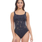 Front View Of Profile By Gottex Late Bloomer Round Neck One Piece Swimsuit | PROFILE LATE BLOOMER BLACK