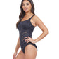 Side View Of Profile By Gottex Late Bloomer Round Neck One Piece Swimsuit | PROFILE LATE BLOOMER BLACK
