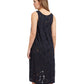 Back View Of Profile By Gottex Late Bloomer High Low Mesh Beach Dress Cover Up | PROFILE LATE BLOOMER BLACK