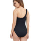 Back View Of Profile By Gottex Frill Me Ruffle One Shoulder One Piece Swimsuit | PROFILE FRILL ME BLACK