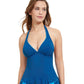 Front View Of Profile By Gottex Belle Curve V-Neck Halter Tankini Top | PROFILE BELLE CURVE PETROL