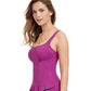 Side View Of Profile By Gottex Belle Curve D-Cup Scoop Neck Underwire Tankini Top | PROFILE BELLE CURVE WARM VIOLET