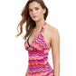 Side View Of Profile By Gottex Palm Springs V-Neck Halter Tankini Top | PROFILE PALM SPRINGS PINK