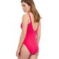 Back View Of Profile By Gottex Line Up V-Neck One Piece Swimsuit | PROFILE LINE UP DARK FUSCHIA