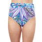 Front View Of Profile By Gottex Tropic Boom High Waist Tankini Bottom | PROFILE TROPIC BOOM BLUE