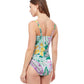 Back View Of Profile By Gottex Tropic Boom D-Cup Underwire One Piece Swimsuit | PROFILE TROPIC BOOM GREEN