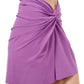 Side View Of Profile By Gottex Kundala Twist Detail Mini Skirt Cover Up | PROFILE KUNDALA WARM PURPLE