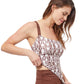 Side View Of Profile By Gottex Iota D-Cup Scoop Neck Underwire Tankini Top | PROFILE IOTA BROWN AND WHITE