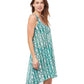 Side View Of Profile By Gottex Iota High Low Mesh Beach Dress Cover Up | PROFILE IOTA EMERALD AND WHITE