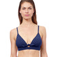 Front View Of Profile By Gottex Dandy Banded Bikini Top | PROFILE DANDY NAVY