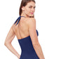 Back View Of Profile By Gottex Dandy V-Neck Halter Tankini Top | PROFILE DANDY NAVY