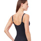 Back View Of Profile By Gottex Dandy D-Cup V-Neck Underwire Tankini Top | PROFILE DANDY BLACK
