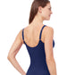 Back View Of Profile By Gottex Dandy D-Cup V-Neck Underwire Tankini Top | PROFILE DANDY NAVY