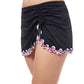 Side View Of Profile By Gottex Pretty Wild Side Slit Swim Skirt | PROFILE PRETTY WILD BLACK