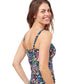 Back View Of Profile By Gottex Flora D-Cup Underwire Tankini Top | PROFILE FLORA BLACK