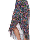 Side View Of Profile By Gottex Flora Ruffled High Low Mesh Cover Up Wrap Skirt | PROFILE FLORA BLACK