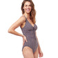 Side View Of Profile By Gottex Let It Be D-Cup Plunge V-Neck One Piece Swimsuit | PROFILE LET IT BE