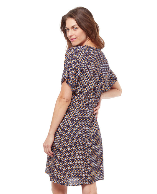 Back View Of Profile By Gottex Let It Be V-Neck Side Tie Shirt Dress Cover Up | PROFILE LET IT BE