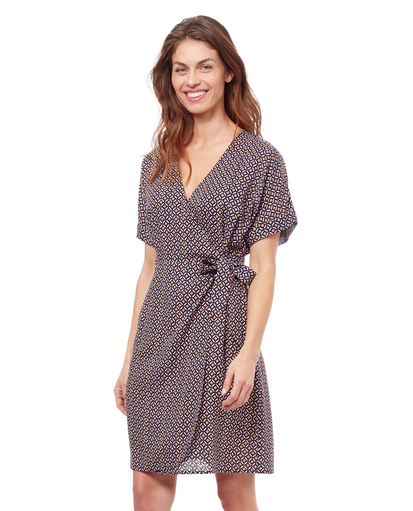Side View Of Profile By Gottex Let It Be V-Neck Side Tie Shirt Dress Cover Up | PROFILE LET IT BE