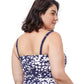 Back View Of Profile By Gottex Pop Floras Shirred Underwire Tankini Top | PROFILE POP FLOWER WHITE