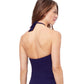 Back View Of Profile By Gottex Echo V-Neck Halter Tankini Top | PROFILE ECHO NAVY