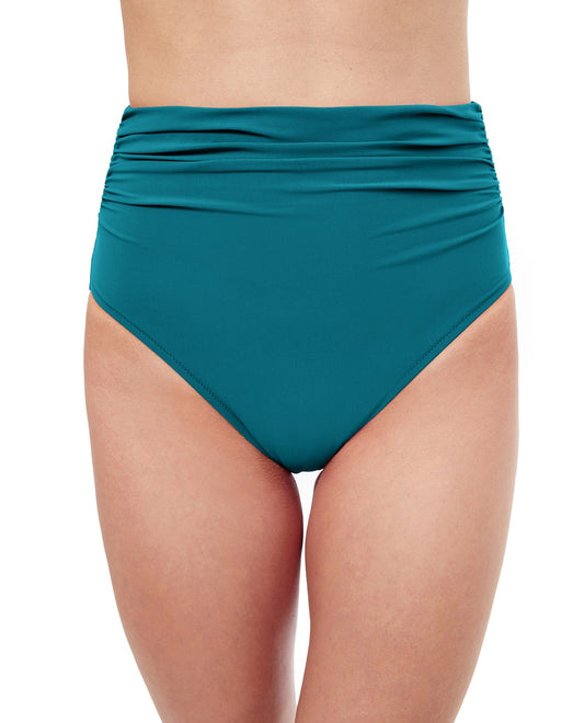 Front View Of Profile By Gottex Unchain My Heart High Waist Tankini Bottom | PROFILE UNCHAIN MY HEART TEAL