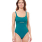 Front View Of Profile By Gottex Unchain My Heart Round Neck One Piece Swimsuit | PROFILE UNCHAIN MY HEART TEAL