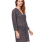 Side View Of Profile By Gottex Bash V-Neck Long Sleeve Mesh Tunic Cover Up | PROFILE BASH