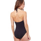 Back View Of Profile By Gottex Rendezvous Deep V Halter One Piece Swimsuit | PROFILE RENDEZVOUS