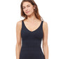 Front View Of Profile By Gottex Notre Dame D-Cup Molded Underwire Tankini Top | PROFILE NOTRE DAME BLACK