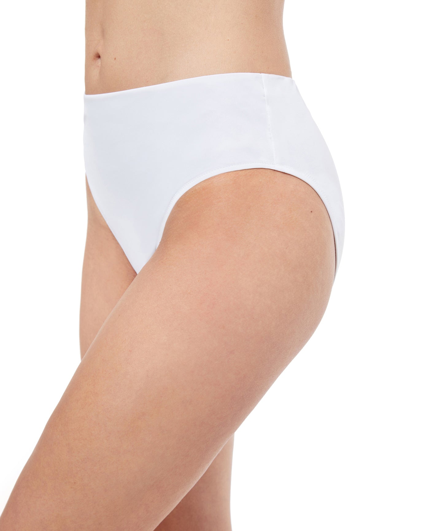 Side View Of Profile By Gottex Notre Dame Mid Rise Tankini Bottom | PROFILE NOTRE DAME WHITE