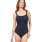 Front View Of Profile By Gottex Notre Dame Round Neck One Piece Swimsuit | PROFILE NOTRE DAME BLACK