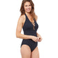 Side View Of Profile By Gottex Notre Dame Halter V-Neck One Piece Swimsuit | PROFILE NOTRE DAME BLACK