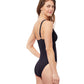 Back View Of Profile By Gottex Phoebe Deep V-Neck One Piece Swimsuit | PROFILE PHOEBE BLACK