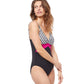 Side View Of Profile By Gottex Enya D-Cup Plunge V-Neck One Piece Swimsuit | PROFILE ENYA BLACK