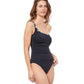 Side View Of Profile By Gottex Enya One Shoulder One Piece Swimsuit | PROFILE ENYA BLACK AND WHITE