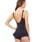 Back View Of Profile By Gottex Florence D-Cup V-Neck Peplum One Piece Swimsuit | PROFILE FLORENCE