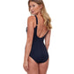 Back View Of Gottex Essentials Embrace V-Neck Surplice One Piece Swimsuit | Gottex Embrace Black And White