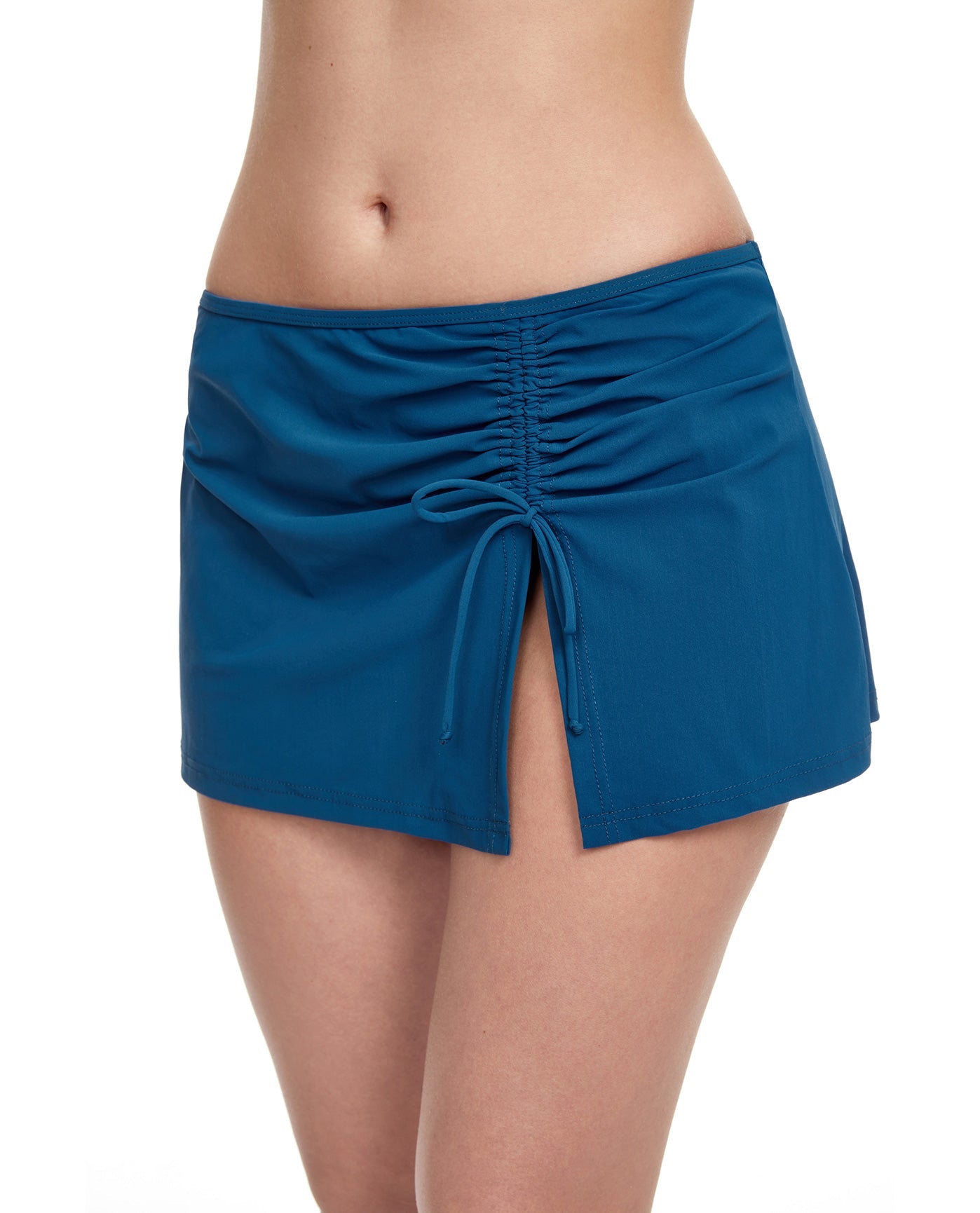 Side View Of Profile By Gottex Tutti Frutti Side Slit Swim Skirt | PROFILE TUTTI FRUTTI PETROL