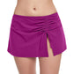 Front View Of Profile By Gottex Tutti Frutti Side Slit Swim Skirt | PROFILE TUTTI FRUTTI WARM VIOLET