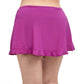 Back View Of Profile By Gottex Tutti Frutti Plus Size Side Slit Cinch Swim Skirt | PROFILE TUTTI FRUTTI WARM VIOLET