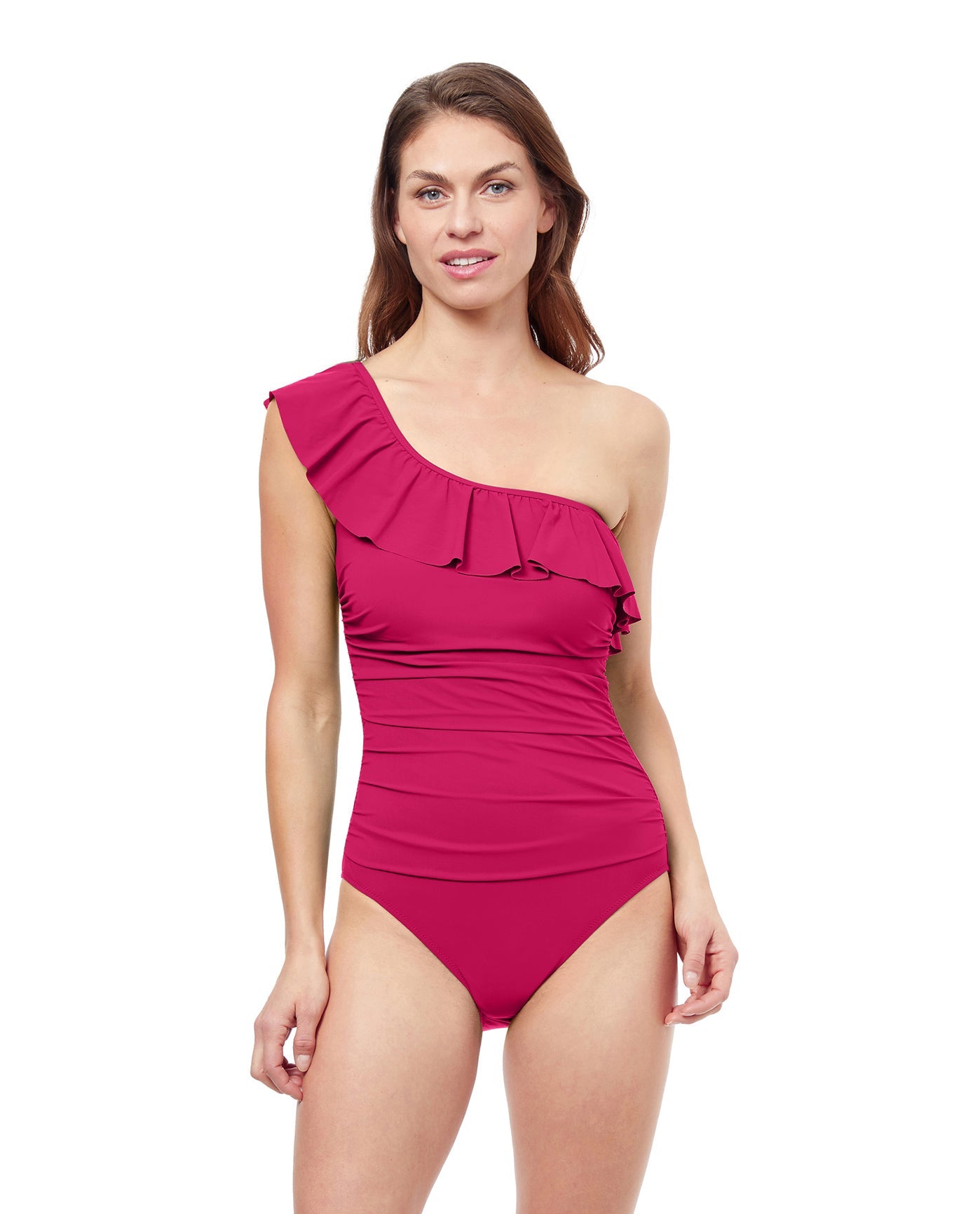 Caprice Ruffled One-Shoulder One-Piece Swimsuit