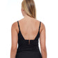 Back View Of Profile By Gottex Tutti Frutti V-Neck Shirred Tankini Top | PROFILE TUTTI FRUTTI BLACK