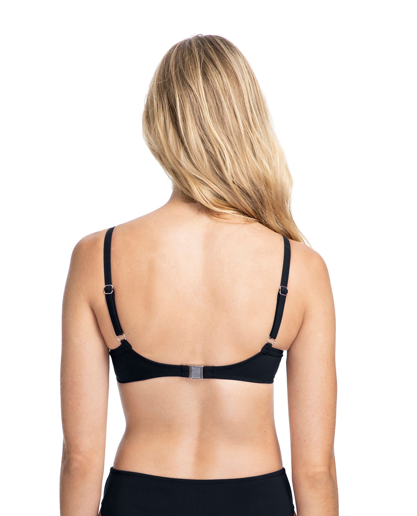 Back View Of Profile By Gottex Tutti Frutti D-Cup Push Up Underwire Bikini Top | PROFILE TUTTI FRUTTI BLACK
